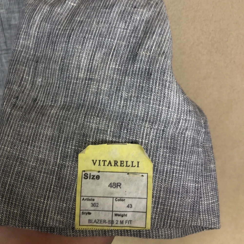 Vitarelli Italy 100%‎ Linen Button Long Sleeve Blazer Men’s size 48R